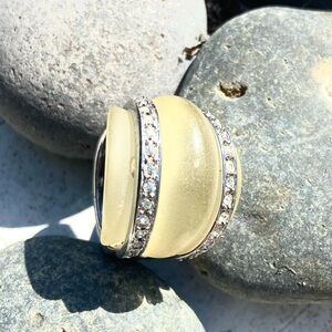 Crystal Dome Ring Silver w/ Cubic Zirconia